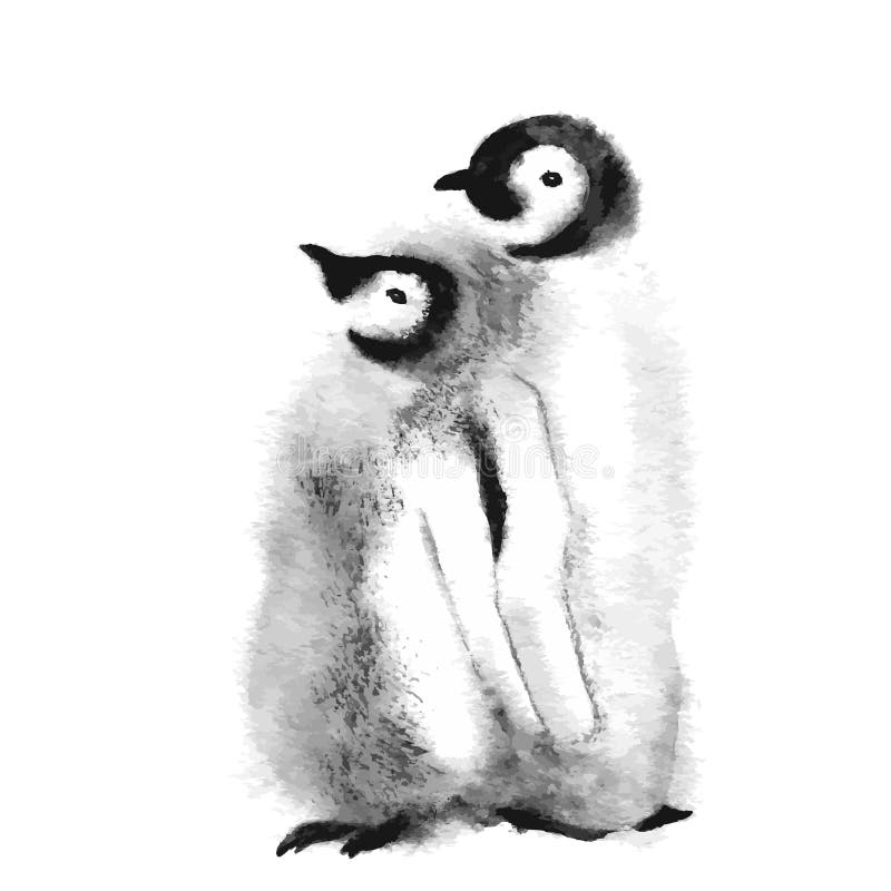 Familia linda del pingüino Animal polar salvaje aislado en el backgro blanco libre illustration Familia linda del pingüino Animal polar salvaje aislado en el backgro blanco libre illustration