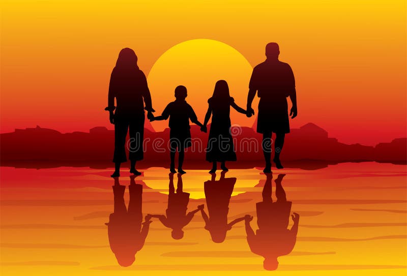 Familia-playa libre illustration Familia-playa libre illustration