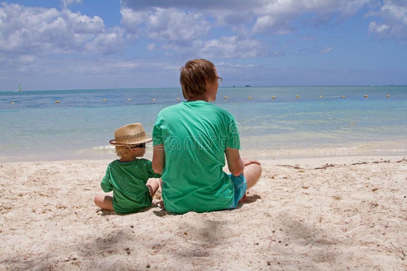 Family on the beach of Mauritius island. Family on the beach of Mauritius island