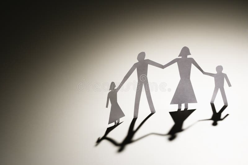 Familie van vier stock foto Familie van vier stock foto