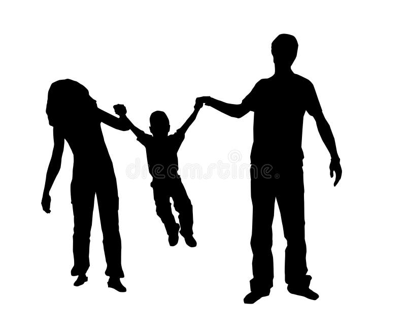 Familienschattenbild lizenzfreie abbildung Familienschattenbild lizenzfreie abbildung