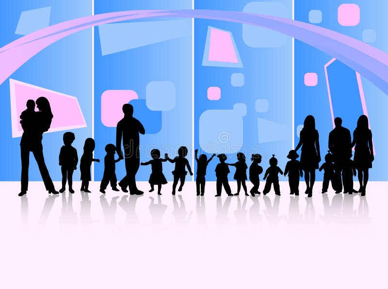 Families and abstract stock illustration