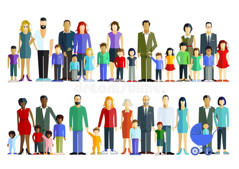 Families with children royalty free illustration