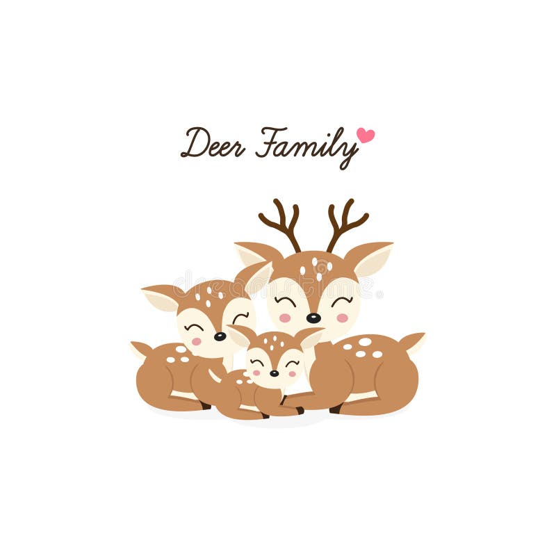 Famille de cerfs communs de bande dessinée Père et bébé de mère illustration stock Famille de cerfs communs de bande dessinée Père et bébé de mère illustration stock