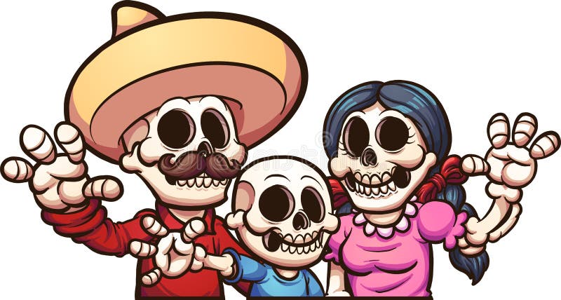 Famille squelettique mexicaine illustration de vecteur Famille squelettique mexicaine illustration de vecteur