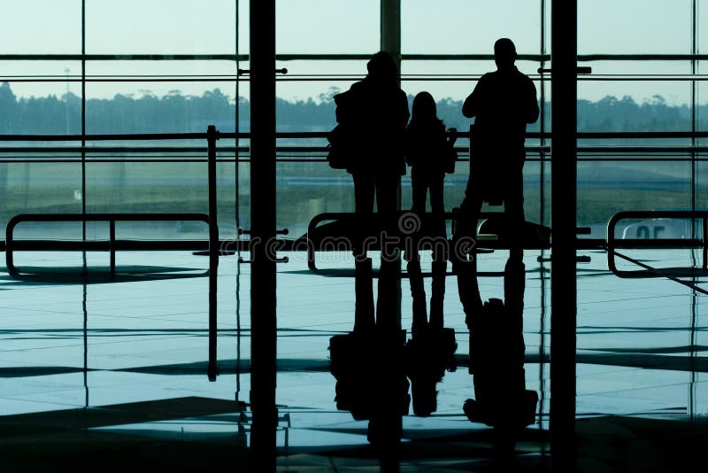 Family at airport terminal