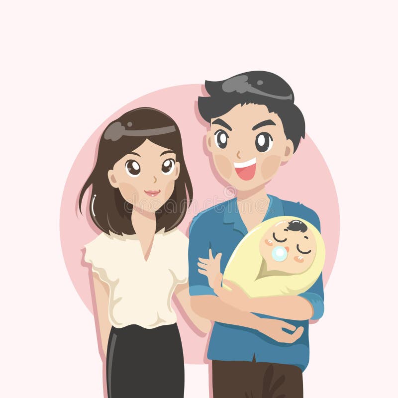 Family of baby parents group royalty free illustration Family of baby parents group royalty free illustration