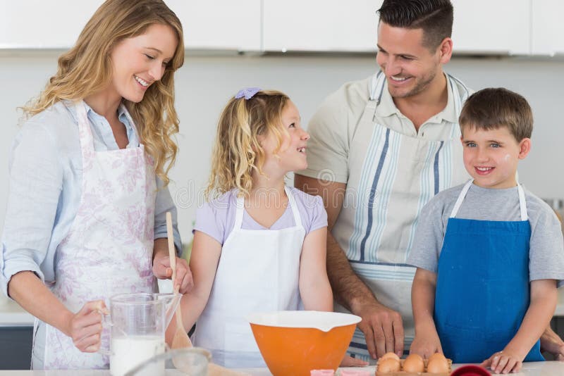 Family Baking Cookies Together in Kitchen Stock Image Image of mother, parents 37819187
