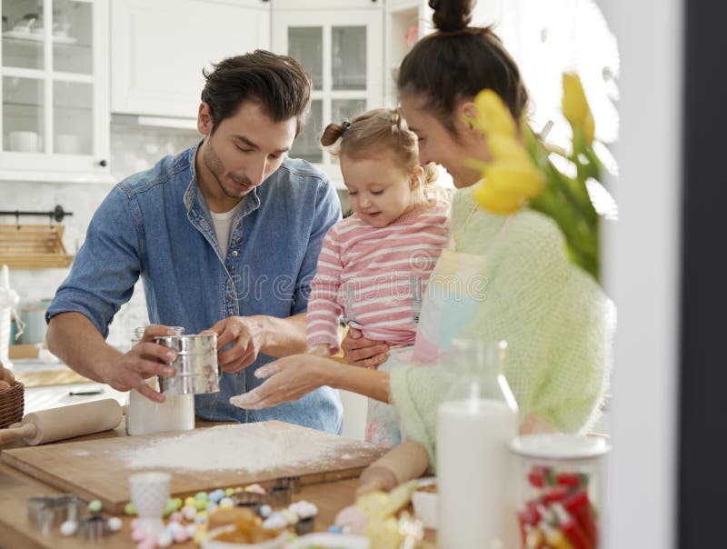Family Baking in the Kitchen Stock Photo Image of horizontal, mother 170070486