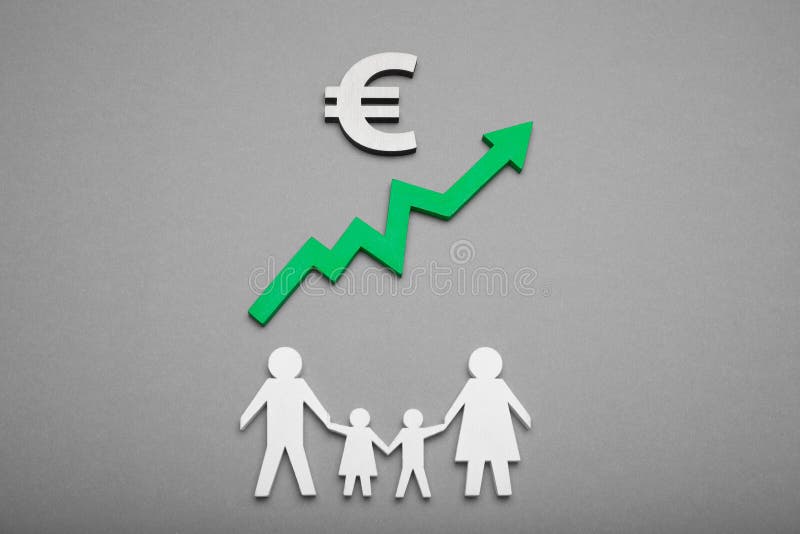Family bank deposit, currency growth. Euro cash concept royalty free stock photos Family bank deposit, currency growth. Euro cash concept royalty free stock photos