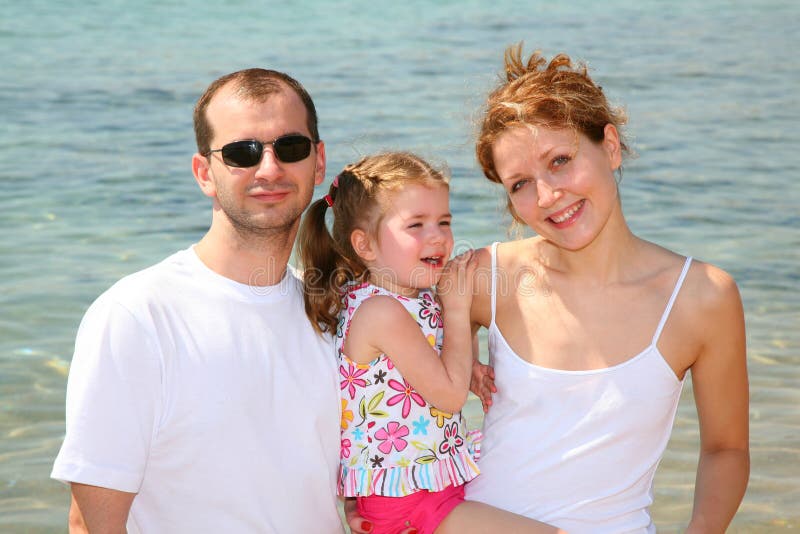 Family on beach