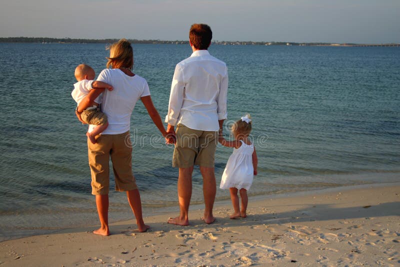 Family at beach
