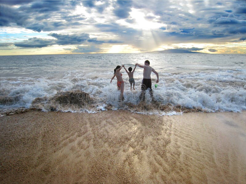 Family on the beach