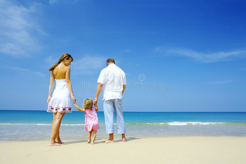 Family on beach