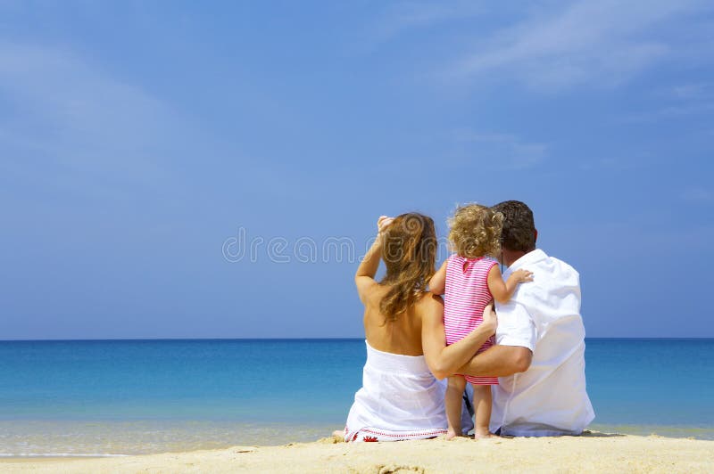 Family on beach