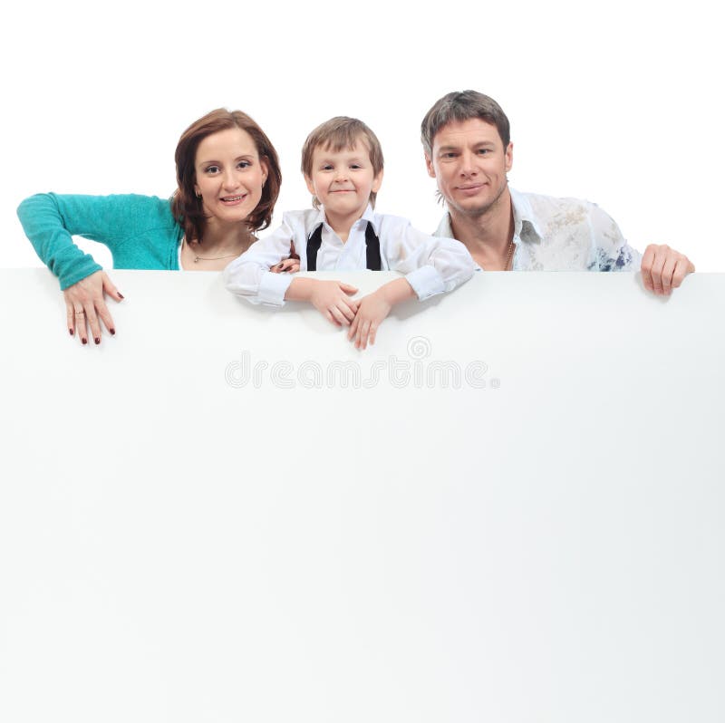 Family with a billboard