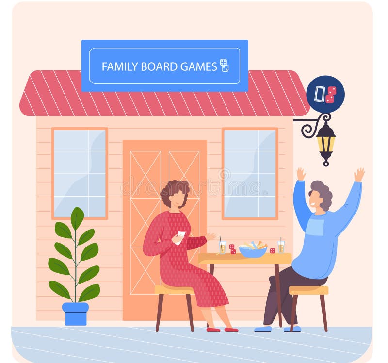 Online store of board games. Happy friends playing who am I. Website for  buying entertaining game Stock Vector by ©TopVector 466289372