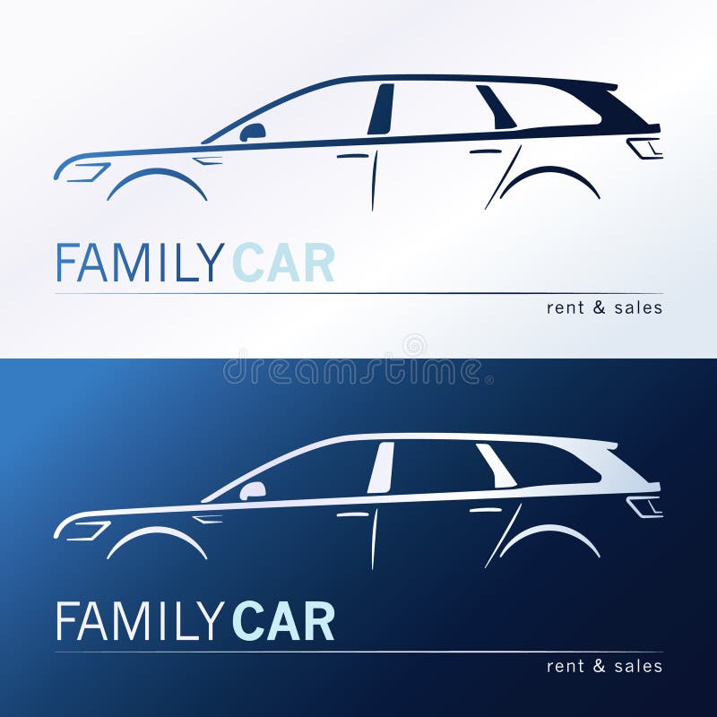 Family car silhouettes vector illustration Family car silhouettes vector illustration