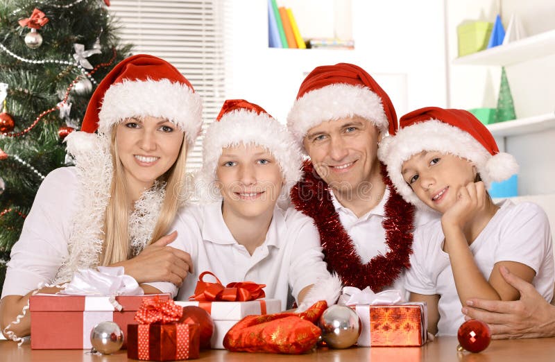 Family Celebrating New Year Stock Image - Image of happiness, love