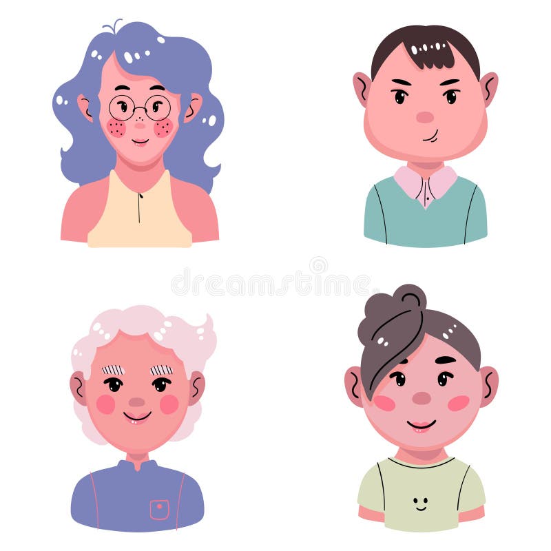 Family of Characters. Mom, Dad, Grandmother, Daughter. Stock Vector -  Illustration of cartoon, girl: 222406525