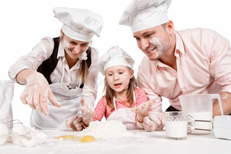 Family cooking together