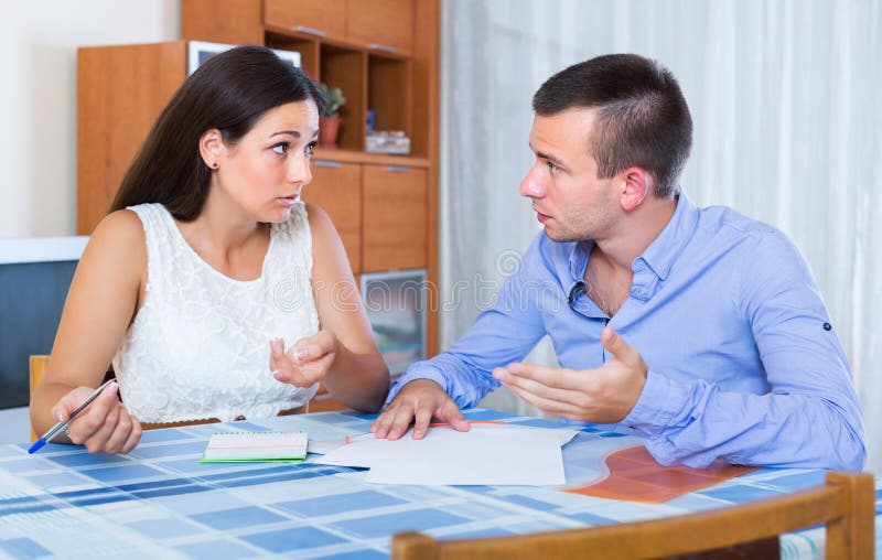 Family couple making shopping list stock photography Family couple making shopping list stock photography