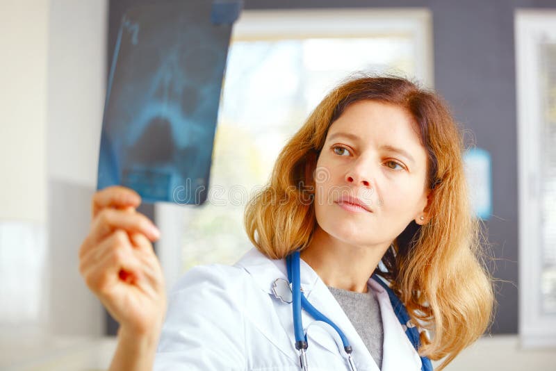 Family Doctor Showing Anatomy Illustration Stock Photo Image of
