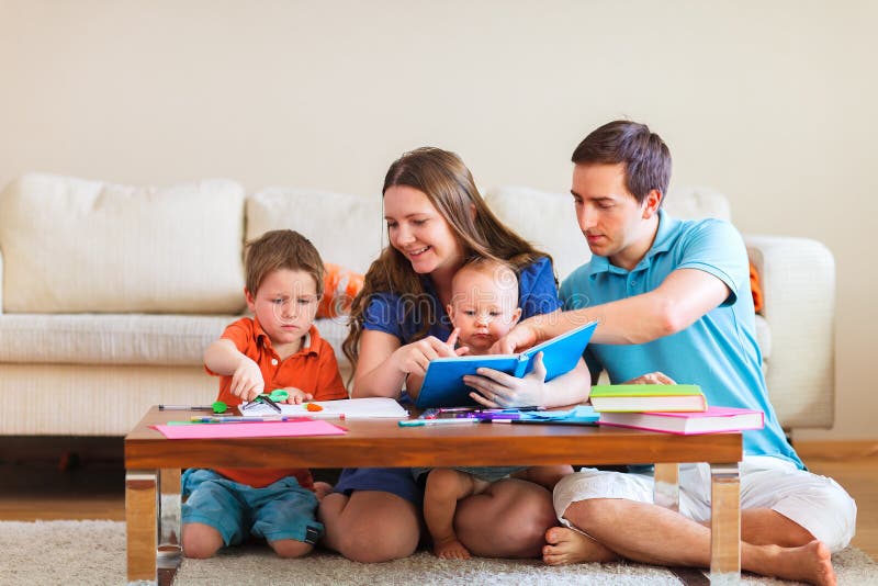 Family drawing stock image Family drawing stock image