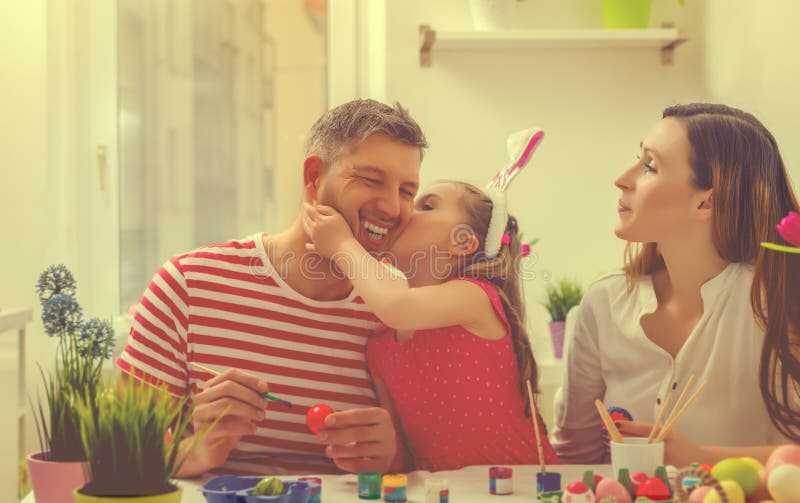 Family easter at home royalty free stock photography