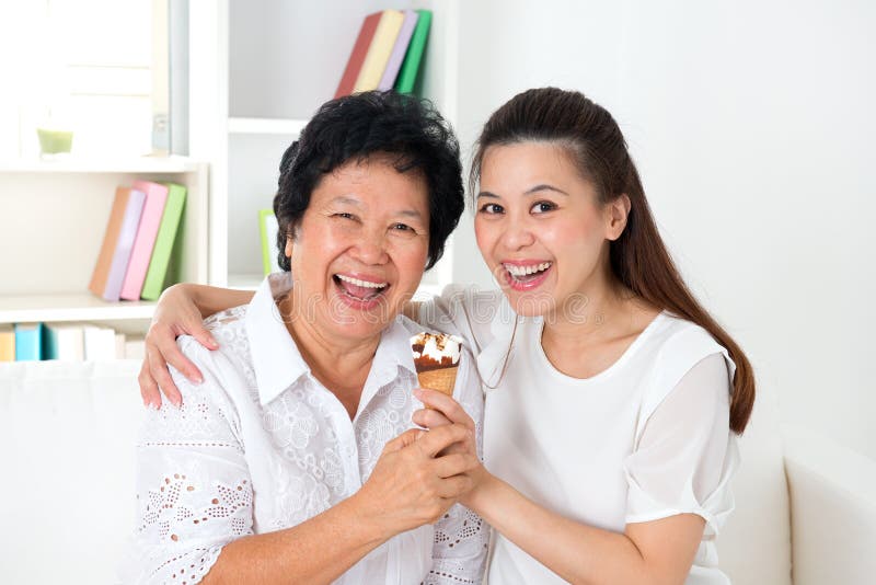Family eating ice cream stock photo Family eating ice cream stock photo