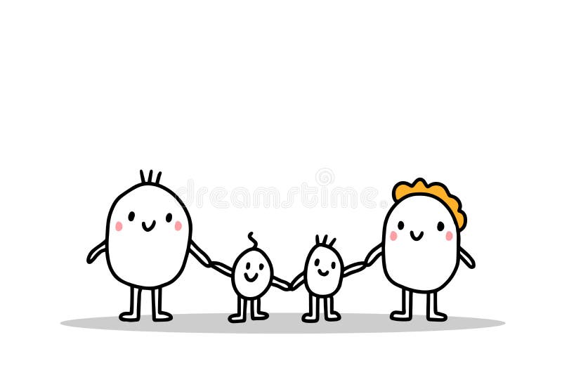 family cartoon of 4