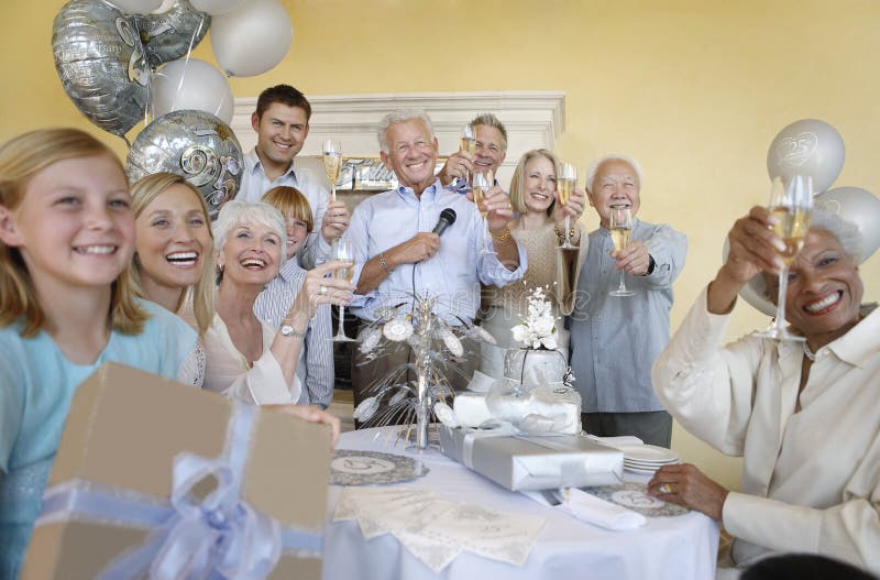 Family And Friends Toasting Champagne stock photo Family And Friends Toasting Champagne stock photo