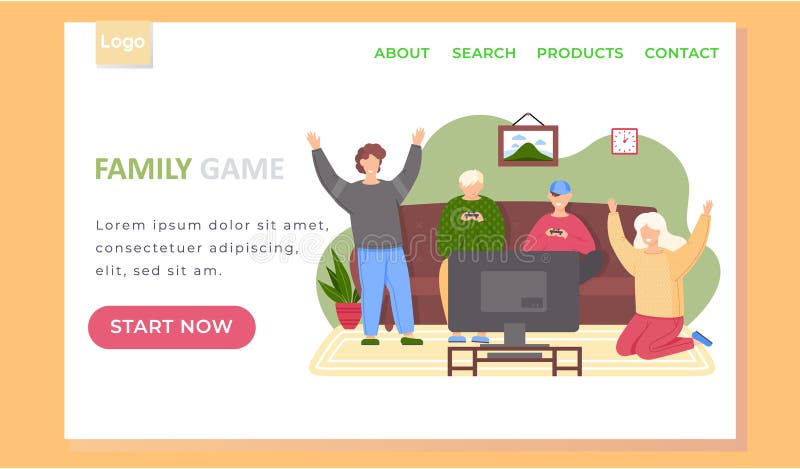 Best Family Games Landing Page Template. Happy Characters Fun, Joyful  Sparetime, Kids And Parents Playing Board Games Royalty Free SVG, Cliparts,  Vectors, and Stock Illustration. Image 175841504.