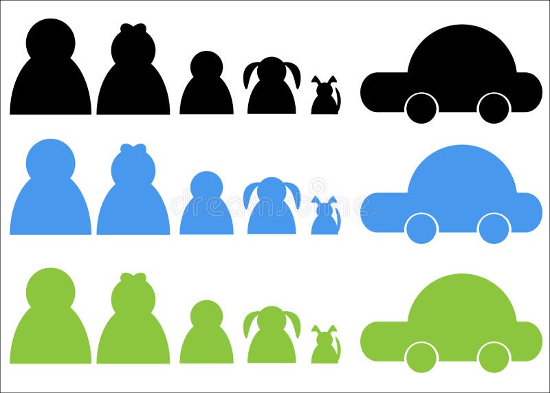 Family Group Dog Car Logo stock illustration. Illustration of father