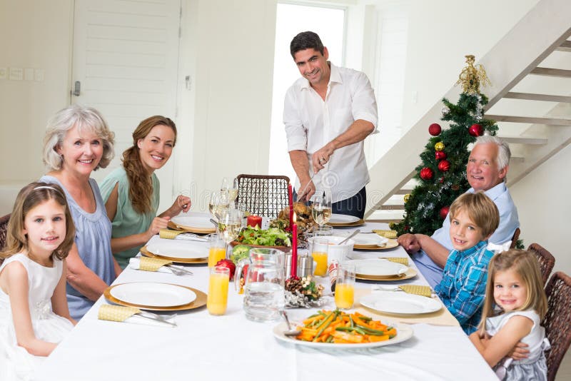 Family table dinner stock photo. Image of meal, women - 12306426