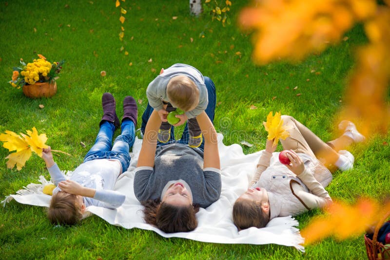 A family having picnic outdoor