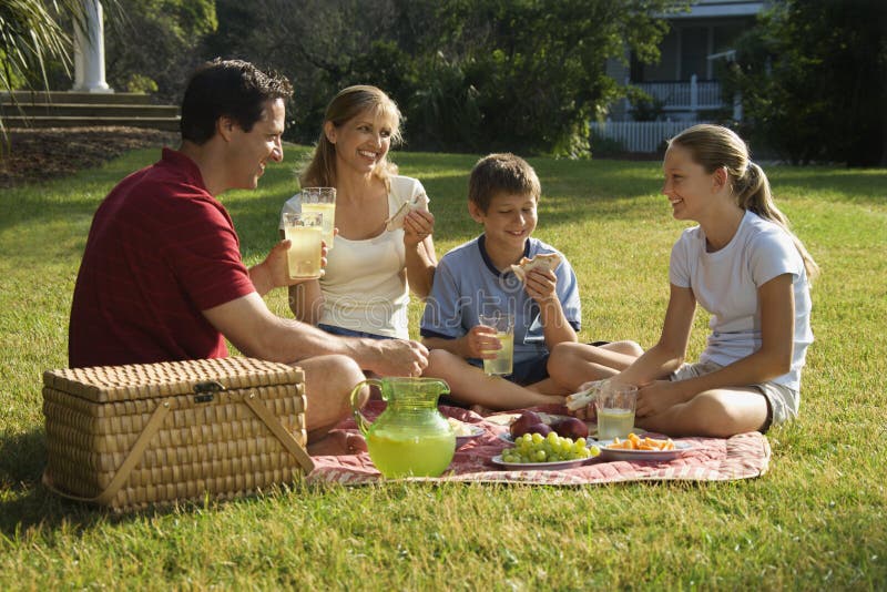 Family having picnic in park. stock photos Family having picnic in park. stock photos