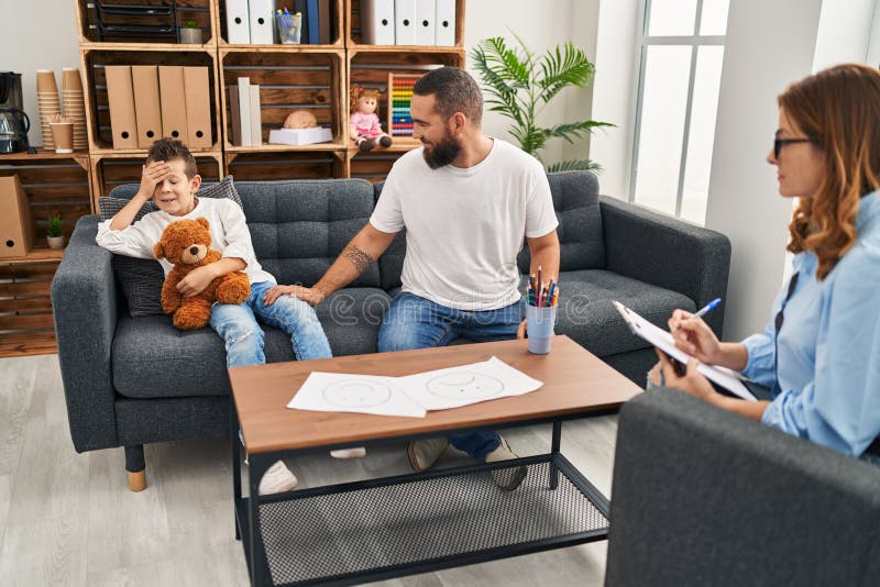 Family Having Psychology Session at Psychology Center Stock Image