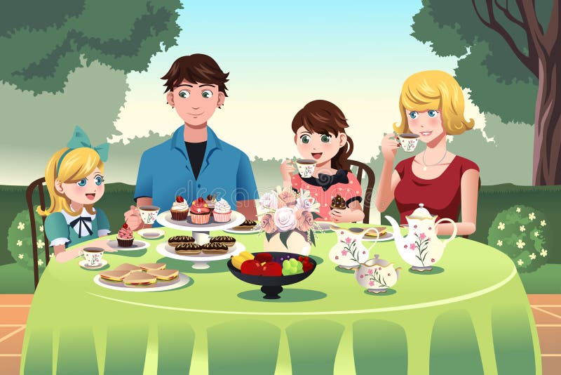Family having a tea party together. 