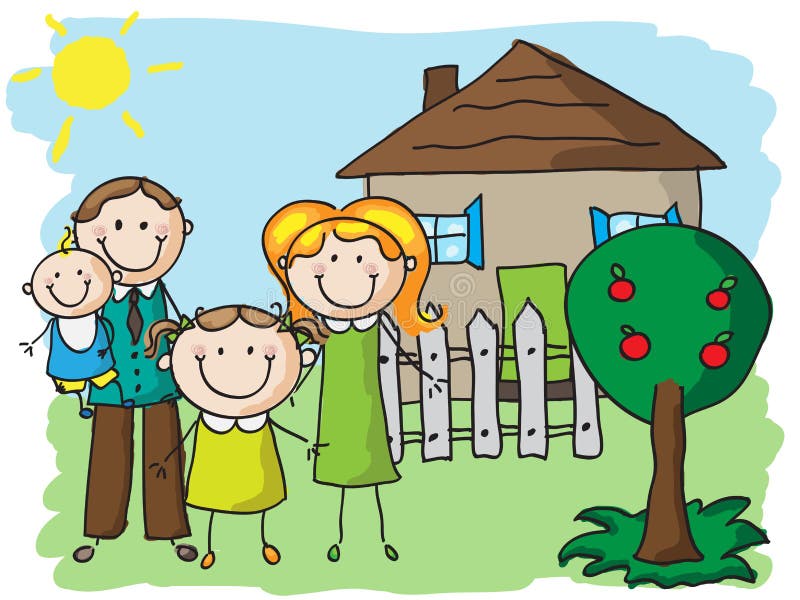 Family at home stock vector. Illustration of kids, apple - 26463371 Family at home stock vector. Illustration of kids, apple - 26463371