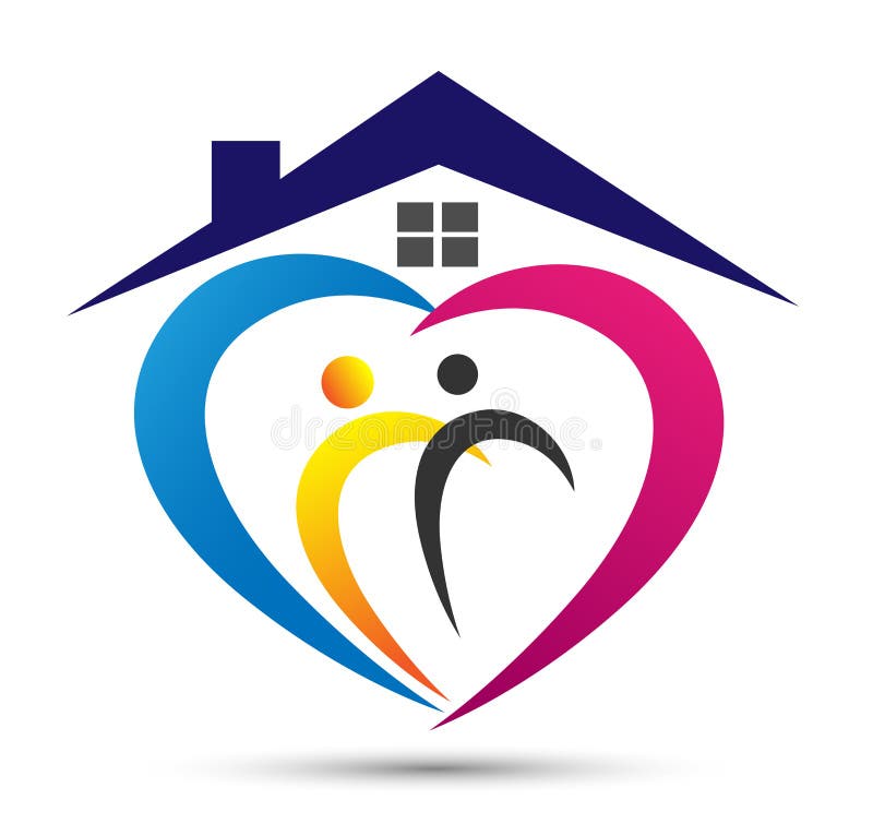 Family Home Logo In Heart Shaped House, Family Love, Union, Care ...