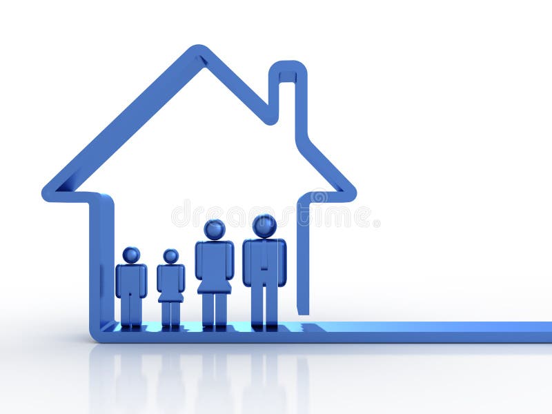 Family and house stock illustration Family and house stock illustration