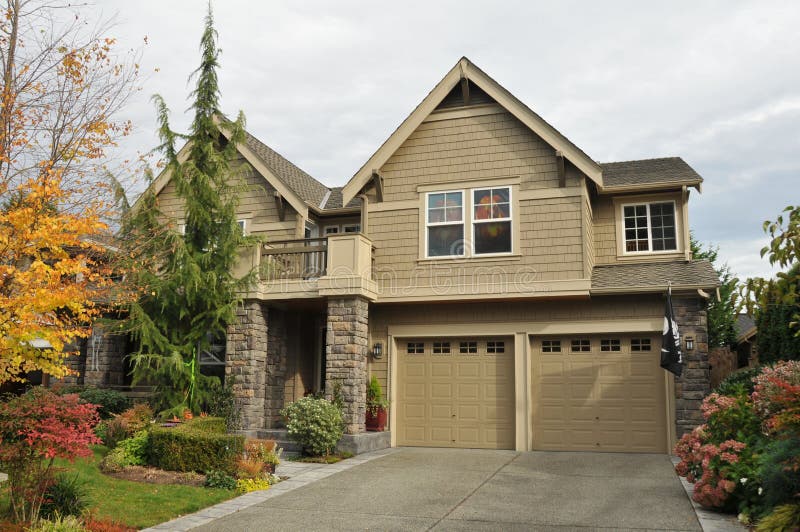 Family house with nice landscaping