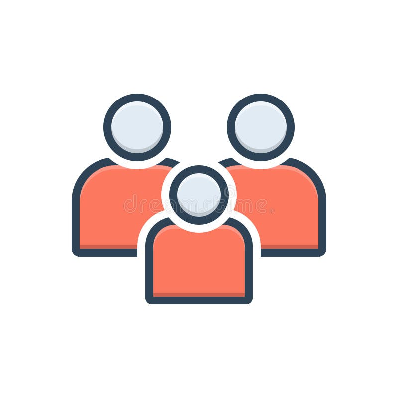 Color illustration icon for Family, tribe and people stock illustration