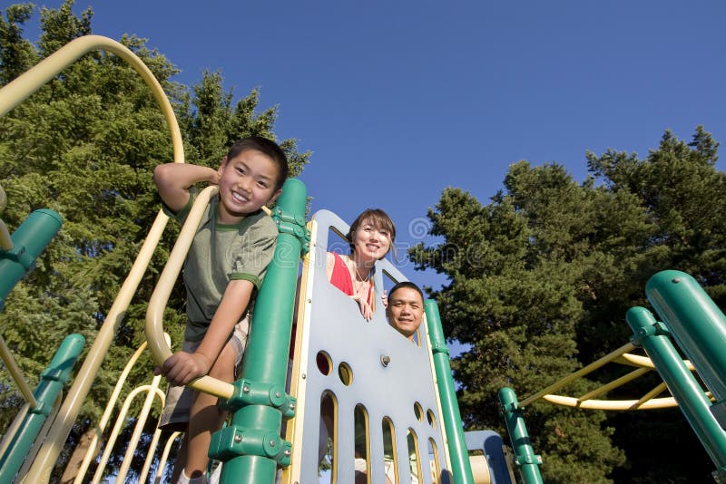 Family on Jungle Gym - Horizontal