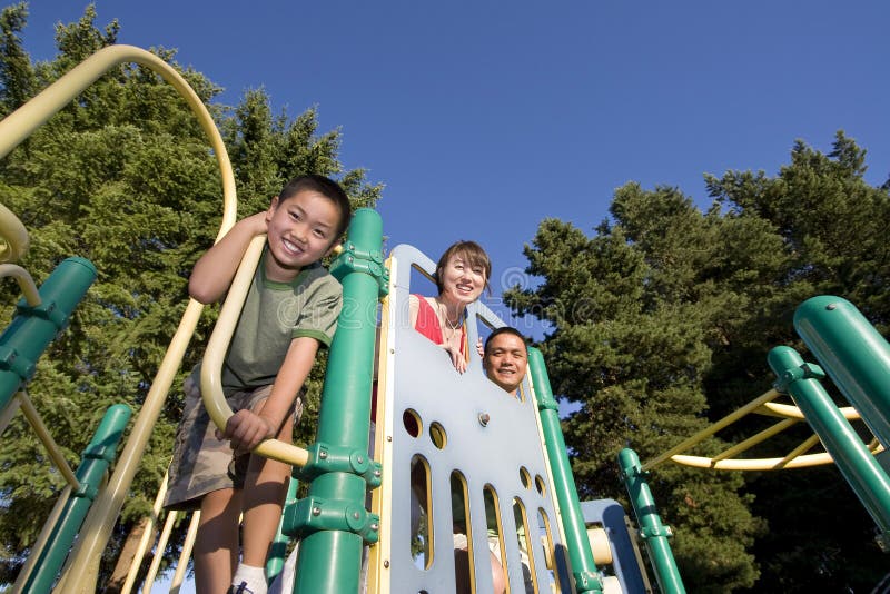 Family on Jungle Gym - Horizontal