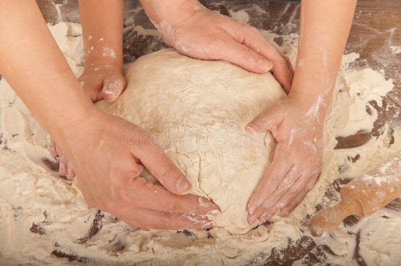 Family knead dough