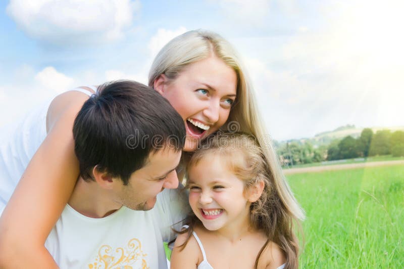 Family on meadow