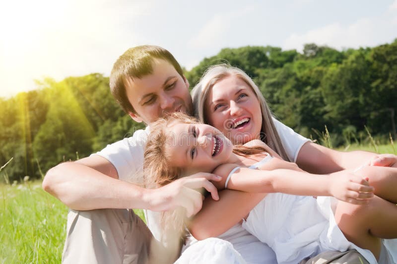 Family on the meadow