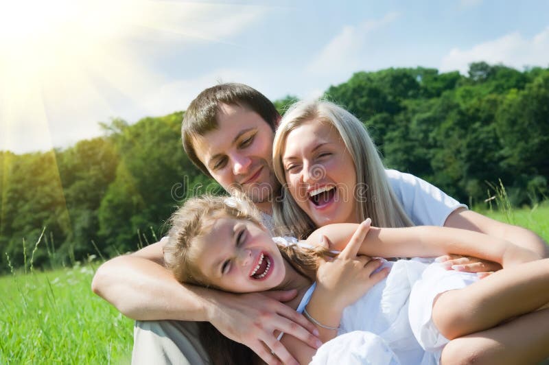 Family on the meadow